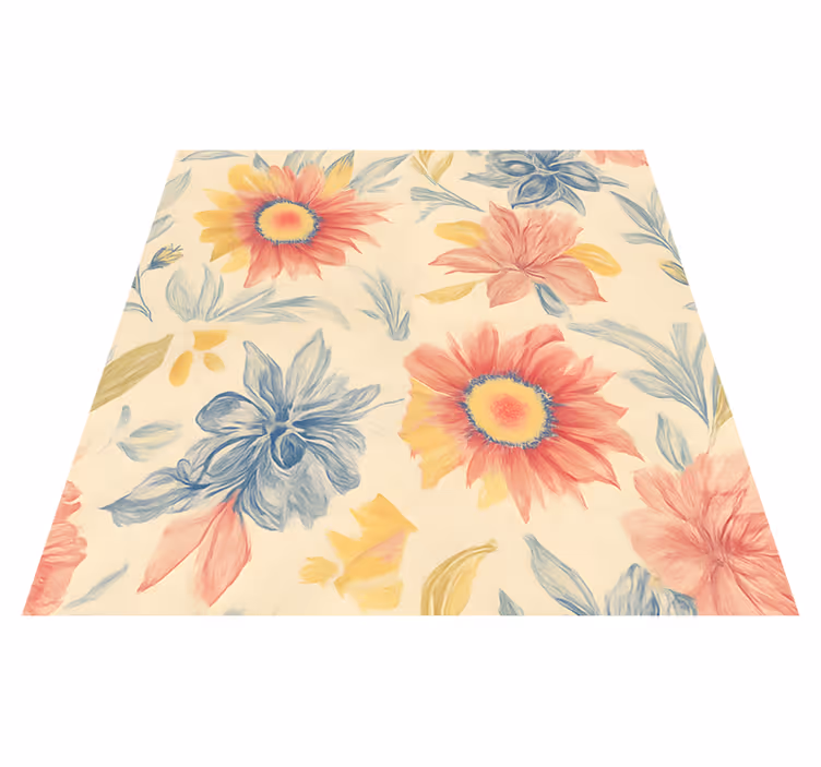 Floral burst kitchen vinyl mat - TenStickers