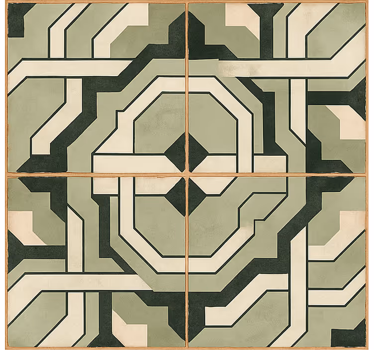 Moroccan Geometric Interlace dining room rug - TenStickers