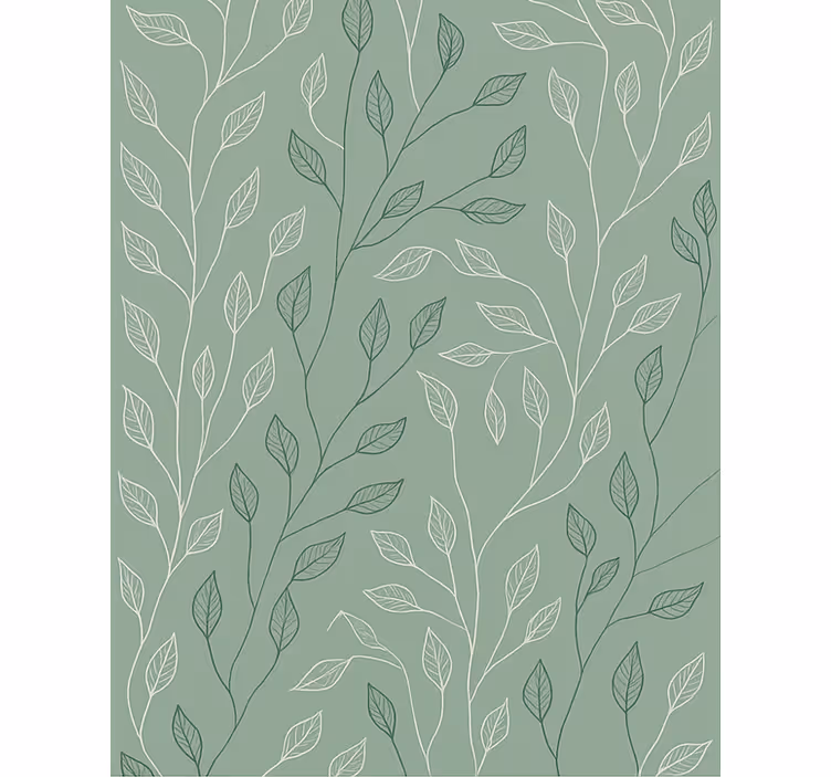 Clean Botanical Overlay dining room rug - TenStickers