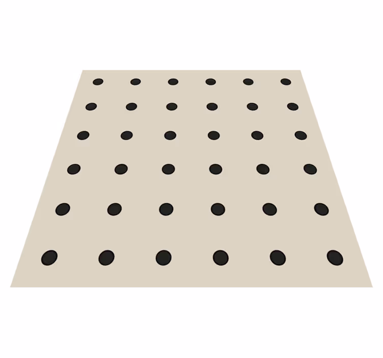 Beige poka dot pattern kitchen vinyl mat - TenStickers
