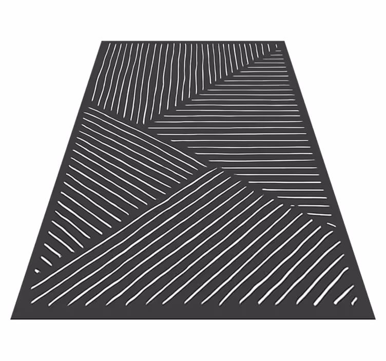 White wavy lines  kitchen vinyl mat - TenStickers
