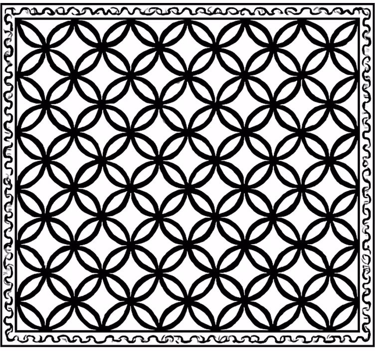 Black white ornate  kitchen vinyl mat - TenStickers