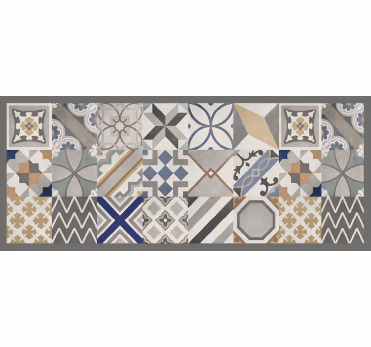 Cement Tiles modern rug - TenStickers