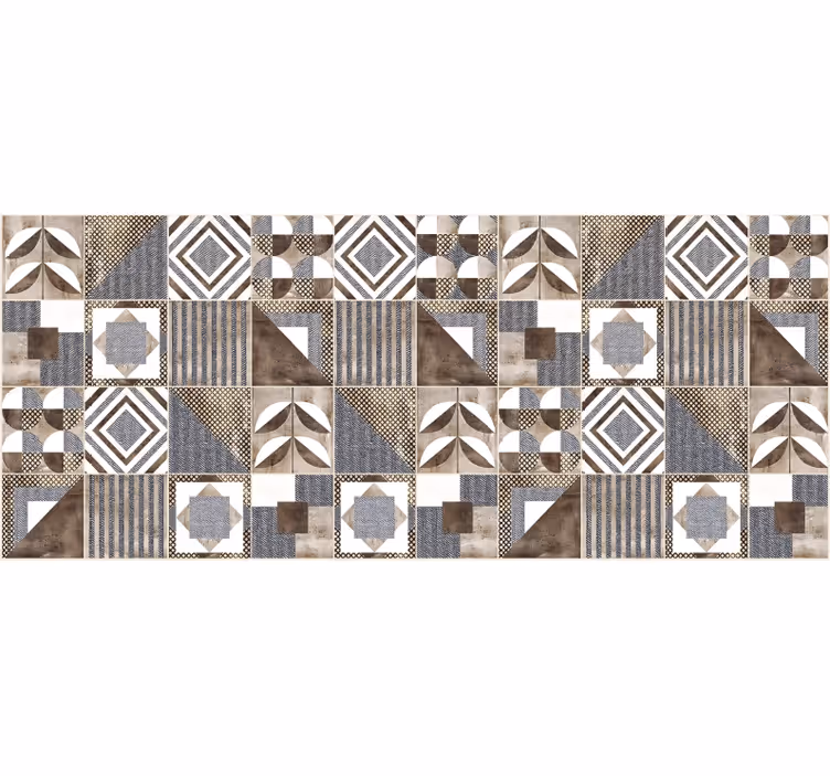 Brown Cementine mosaic rug - TenStickers