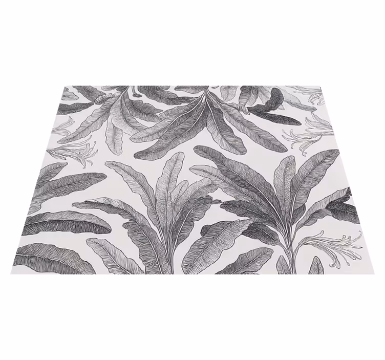 Graceful grey palms kitchen vinyl mat - TenStickers