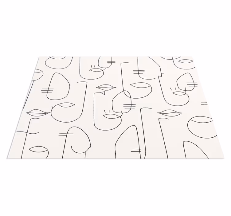 Abstract face design kitchen vinyl mat - TenStickers