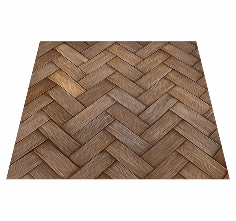 Living room rug braided wood style - TenStickers
