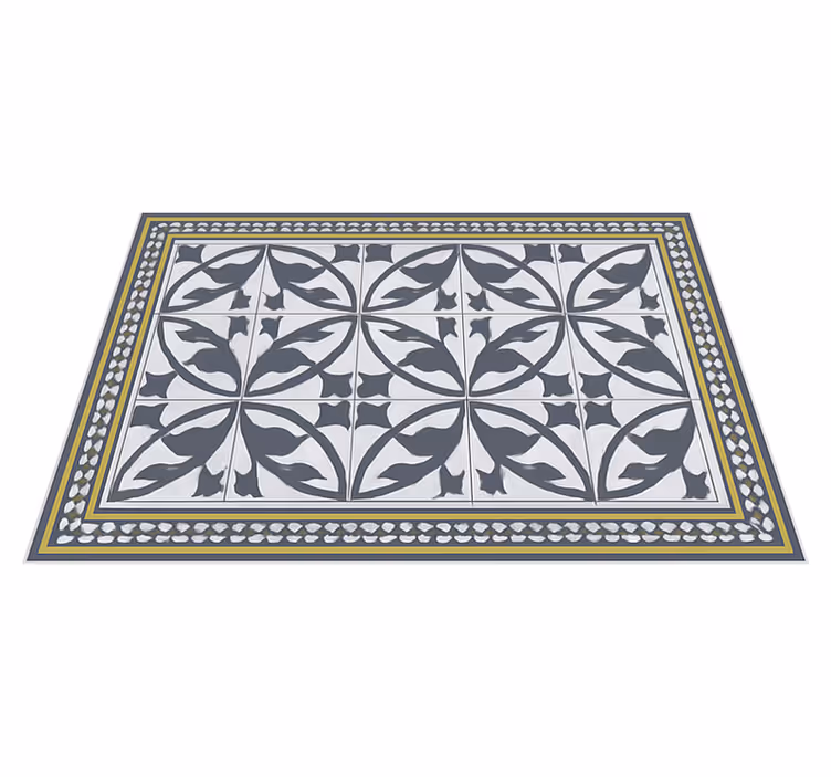 Living room rug encaustic style floor mat - TenStickers
