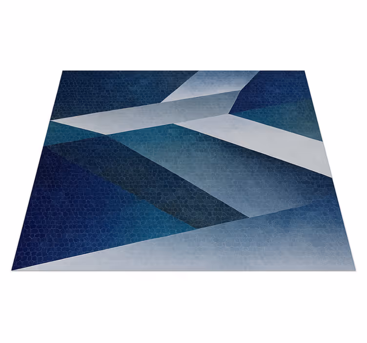 Living room rug blue shards pattern mat - TenStickers
