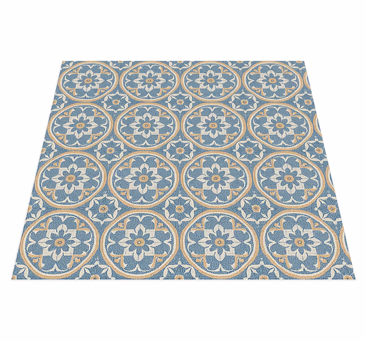 Living room rug in azulejo style design - TenStickers