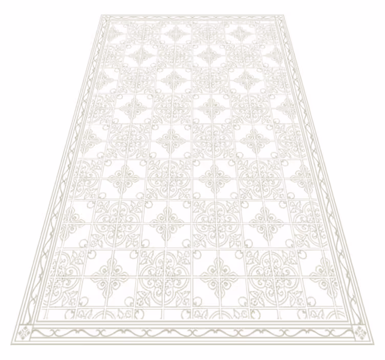 Living room rug beige ornate mat - TenStickers