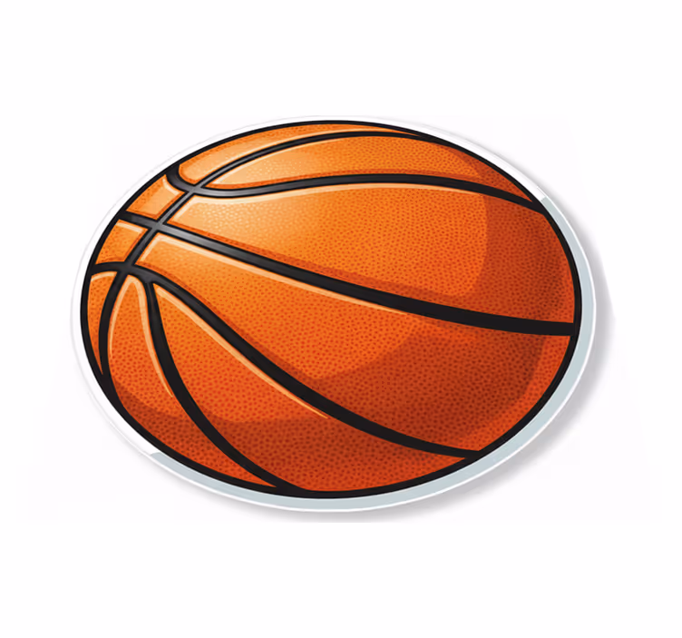 Circular rug in orange basketball design - TenStickers