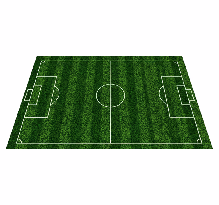 Rectangular rug realistic football field design - TenStickers
