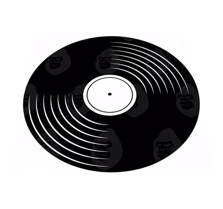 Circular rug vinyl record design - TenStickers