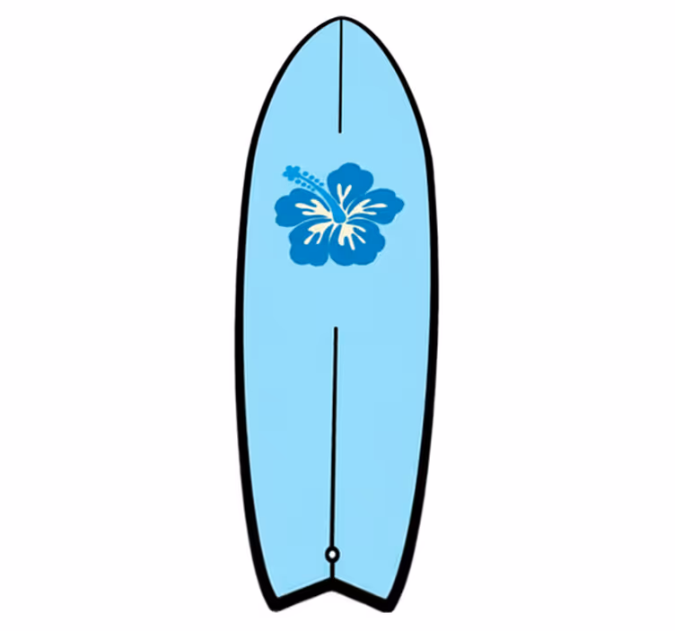 Nature rug hawaiian flower surfboard design - TenStickers
