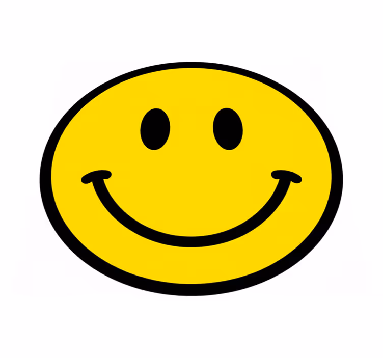 Circular rug with smiley face design - TenStickers