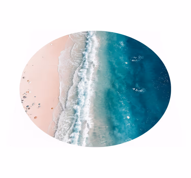 Living room rug the beach circle - TenStickers