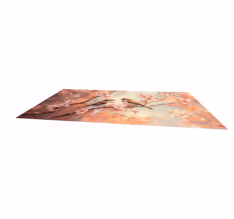 Living room rug with two birds on a branch - TenStickers
