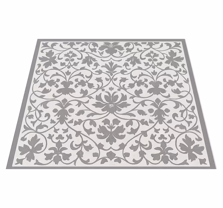 Elegant grey arabesque kitchen vinyl mat - TenStickers
