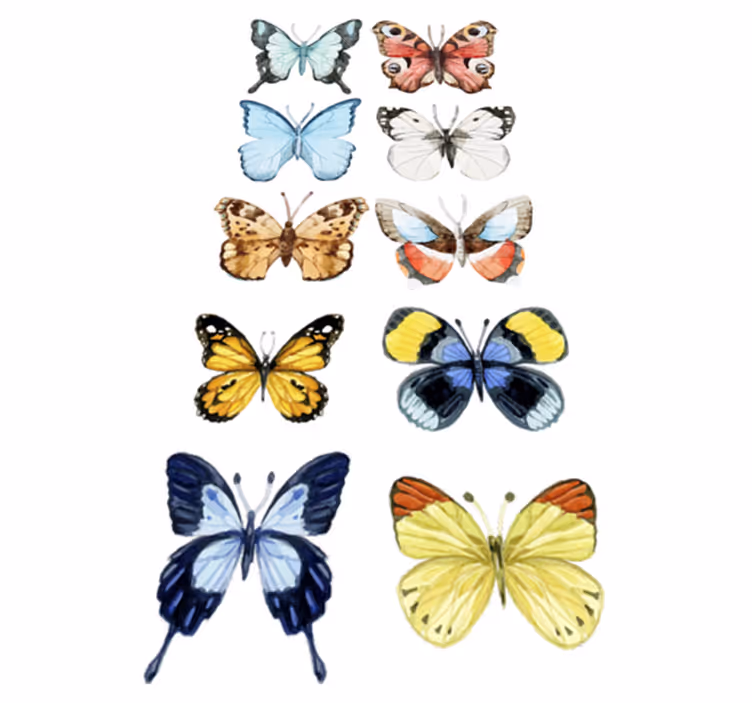 Animal mat with ten colorful butterflies - TenStickers