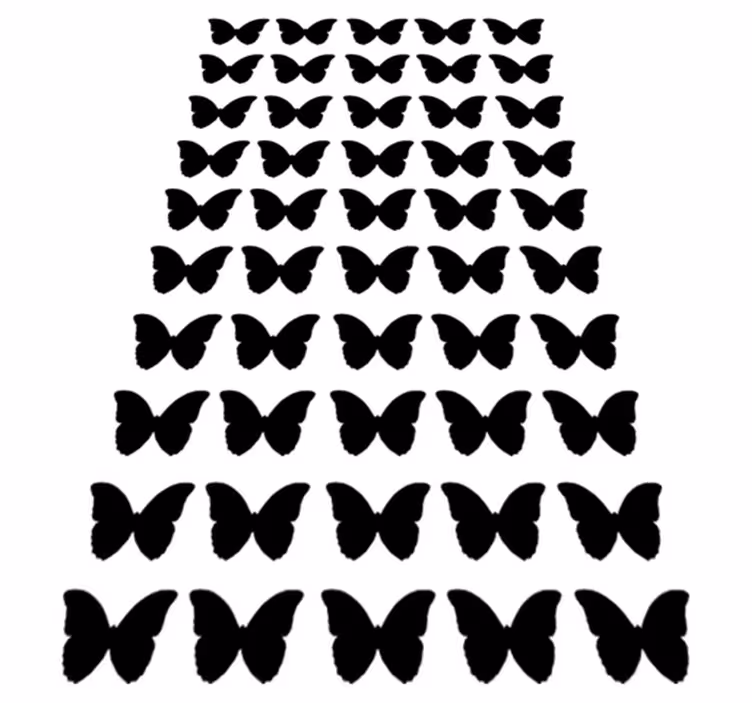 Animal mat with black flying butterflies design - TenStickers