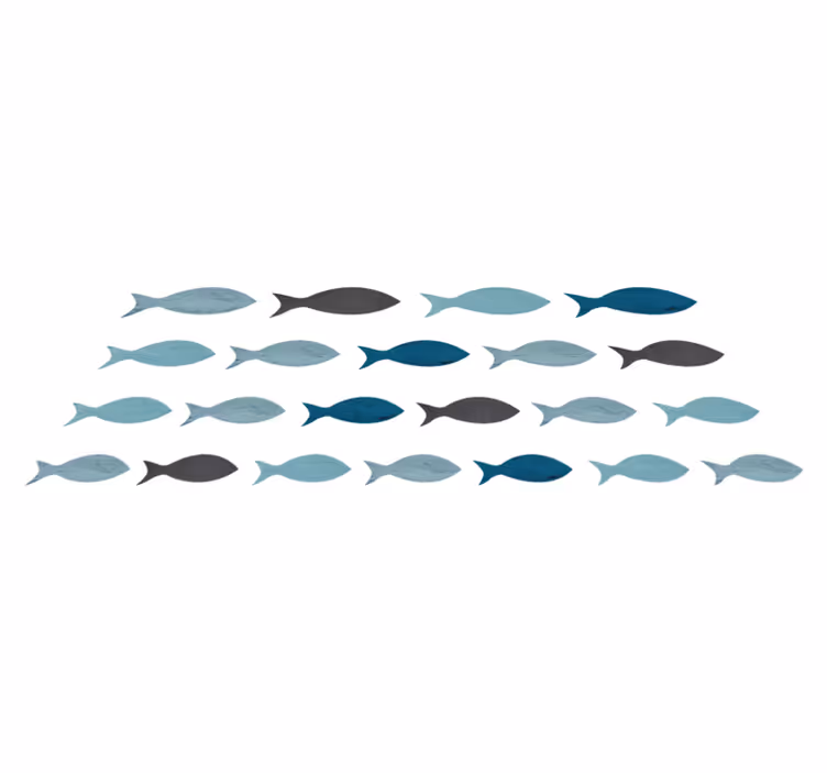 Animal mat blue fish silhouettes - TenStickers