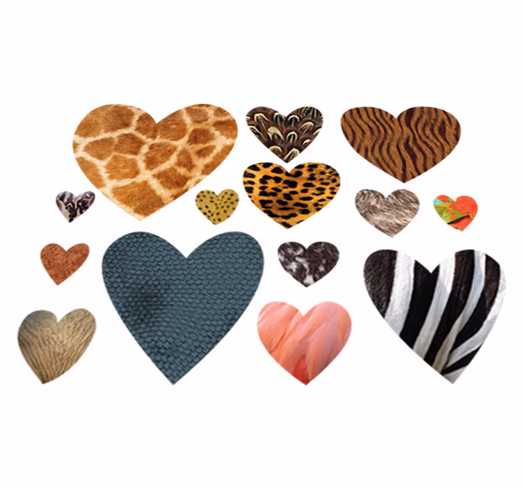 Animal mat with heart-shaped animal prints - TenStickers