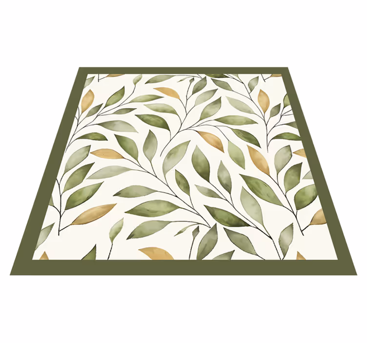 Kitchen vinyl mat watercolor leafy trail - TenStickers
