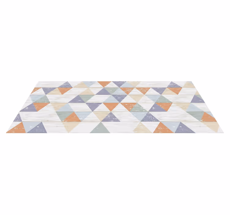 Kitchen vinyl mat in pastel timber triangles - TenStickers