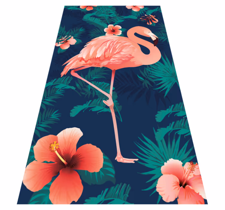 Animal mat tropical pink flamingos - TenStickers