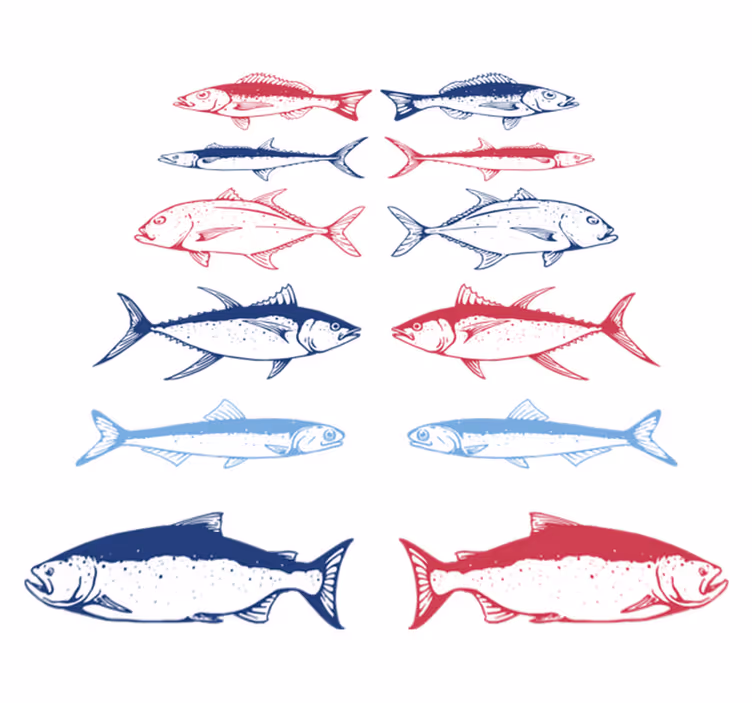 Animal mat hand drawn fish design - TenStickers
