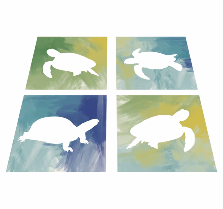 Animal mat colorful turtle pack tile - TenStickers