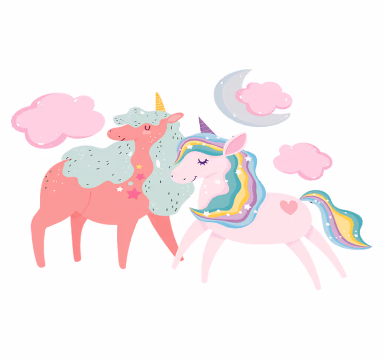 Animal mat small unicorn with mare - TenStickers