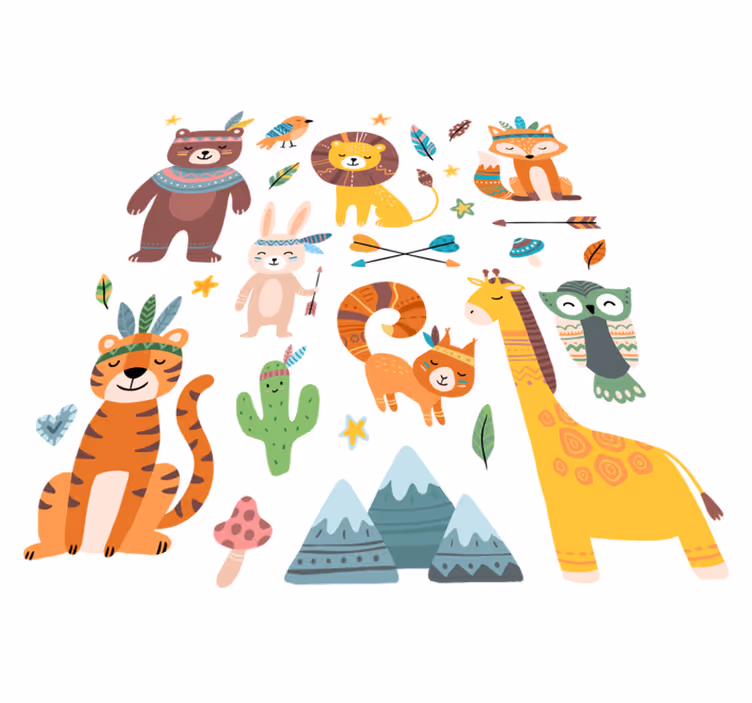 Baby wild animals animal mat - TenStickers