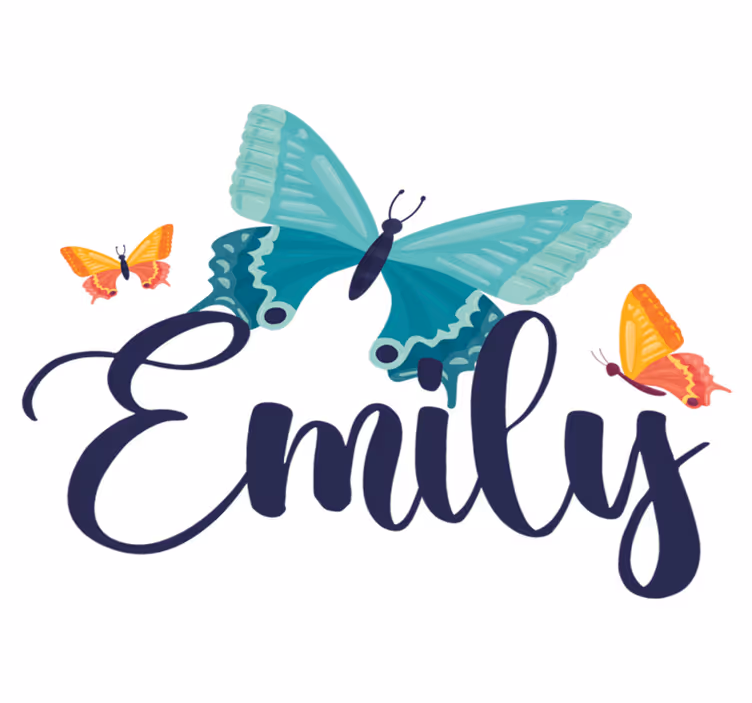 Animal mat bicolor butterflies with name - TenStickers