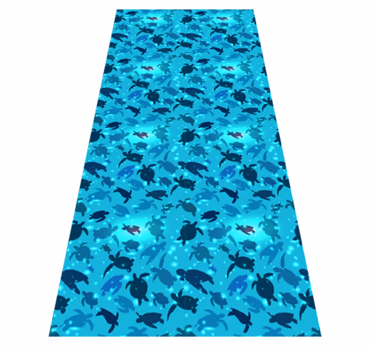 Turtles swimming animal mat - TenStickers