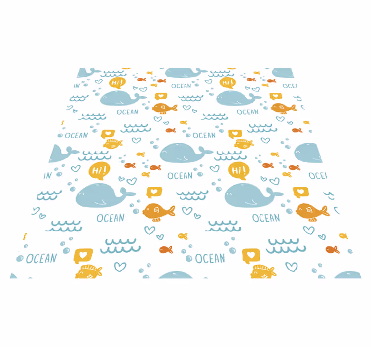 Colorful and happy ocean animal mat - TenStickers