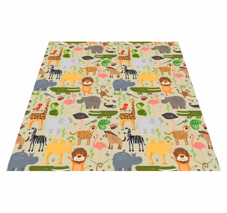 Animal mat with jungle animals design - TenStickers