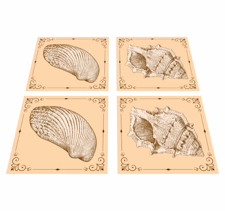 Animal mat vintage seashells - TenStickers