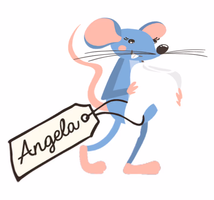 Animal mat blue mouse with name - TenStickers