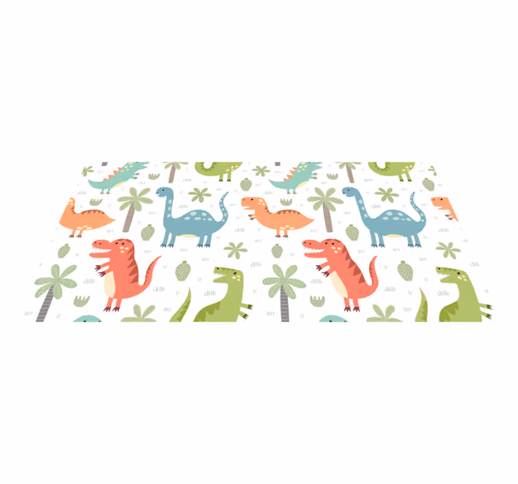 Happy dinosaur animal mat - TenStickers