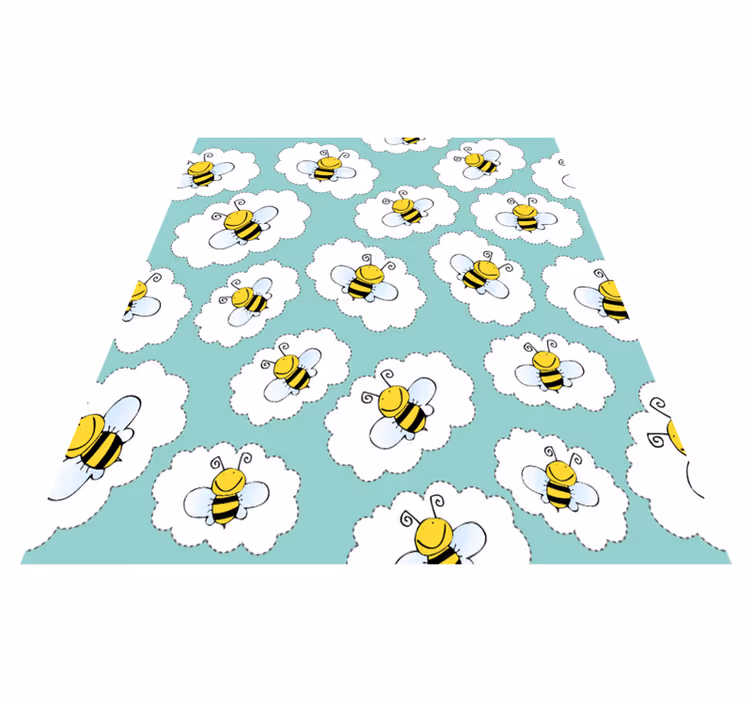 Animal mat white trees and bees - TenStickers
