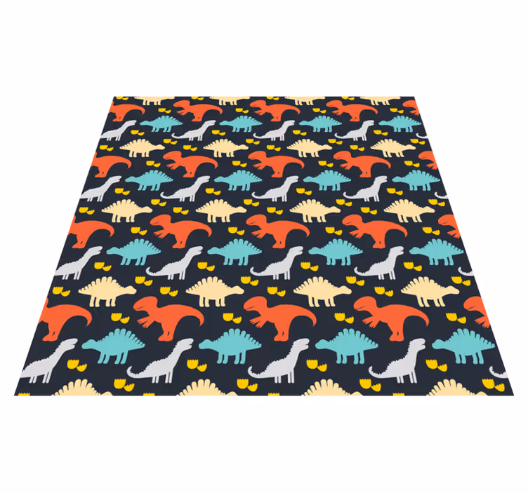 Animal mat with colorful dinosaur pattern - TenStickers