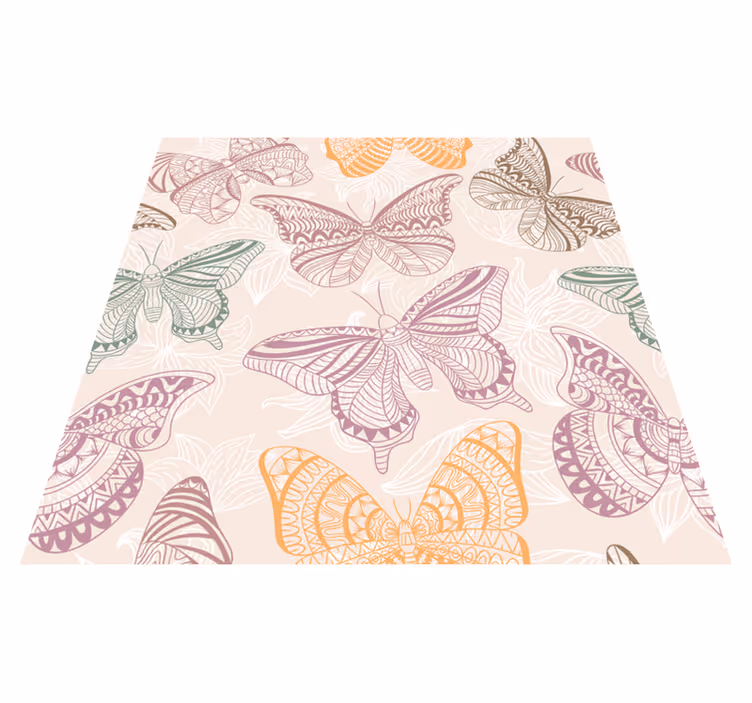 Animal mat with colored decorative butterflies - TenStickers