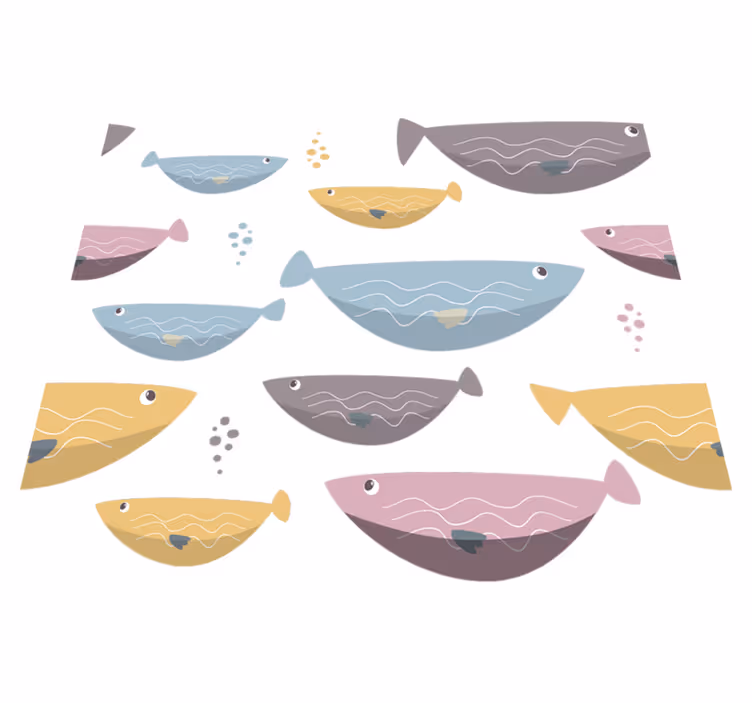 Animal mat with colorful fish for kids - TenStickers