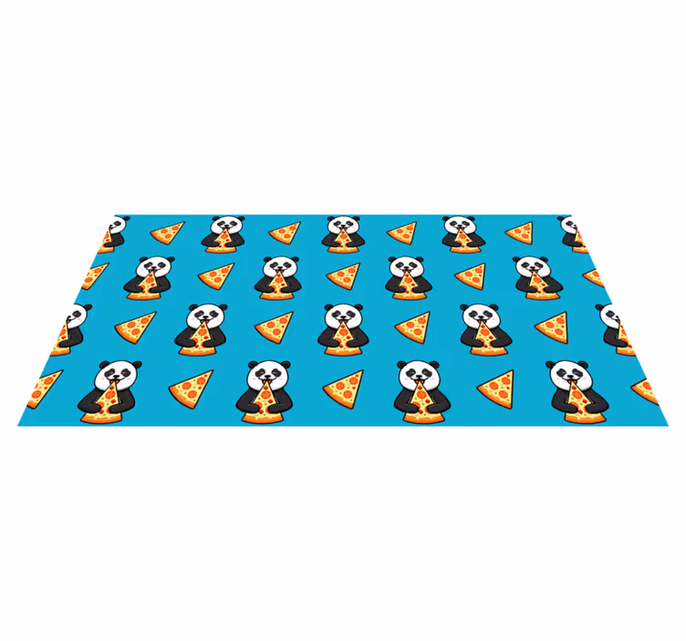 Animal mat panda eating pizza - TenStickers