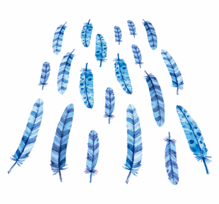 Animal mat with blue feathers for kids - TenStickers