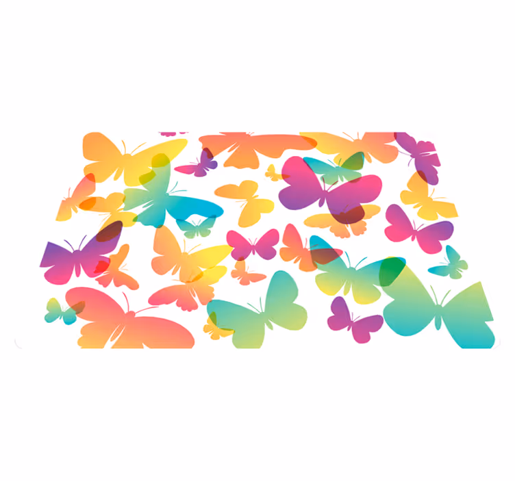 Animal mat with gradient butterflies design - TenStickers