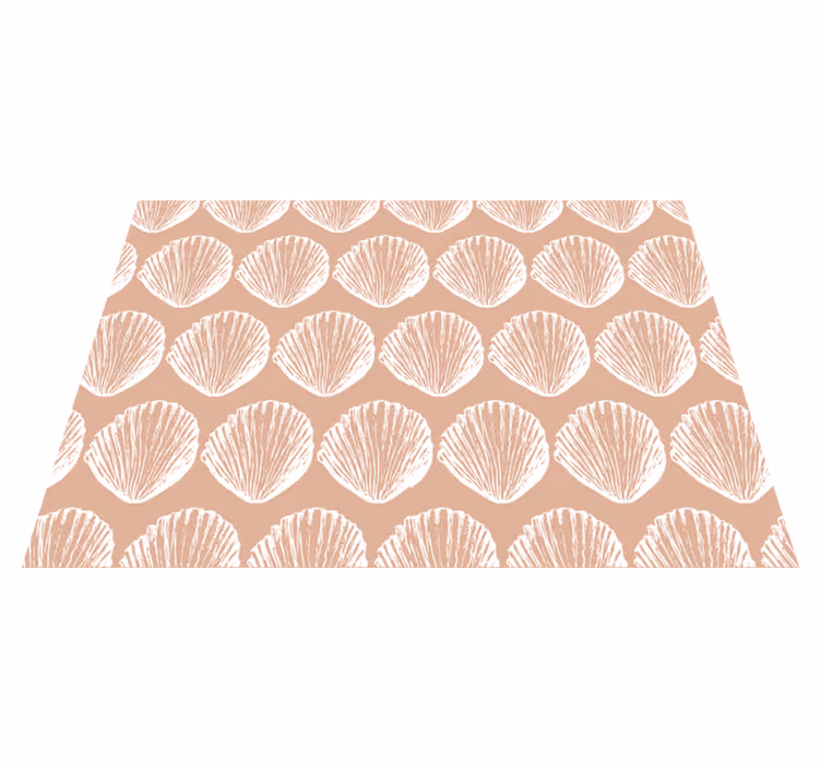 Animal mat retro seashell pattern beige - TenStickers