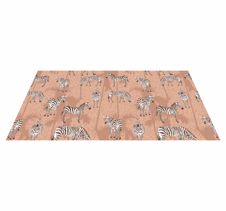 Animal mat zebra and brown palm design - TenStickers